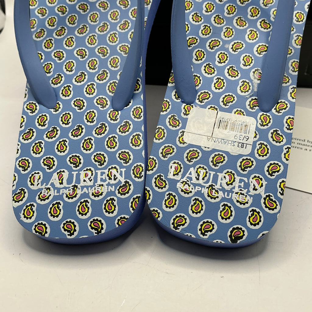 Lauren, Ralph Lauren blue toe post flip flops