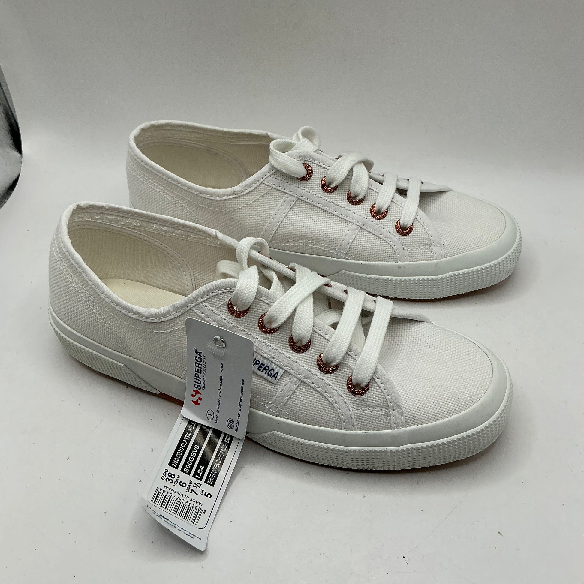 Superga 2750 white canvas trainers