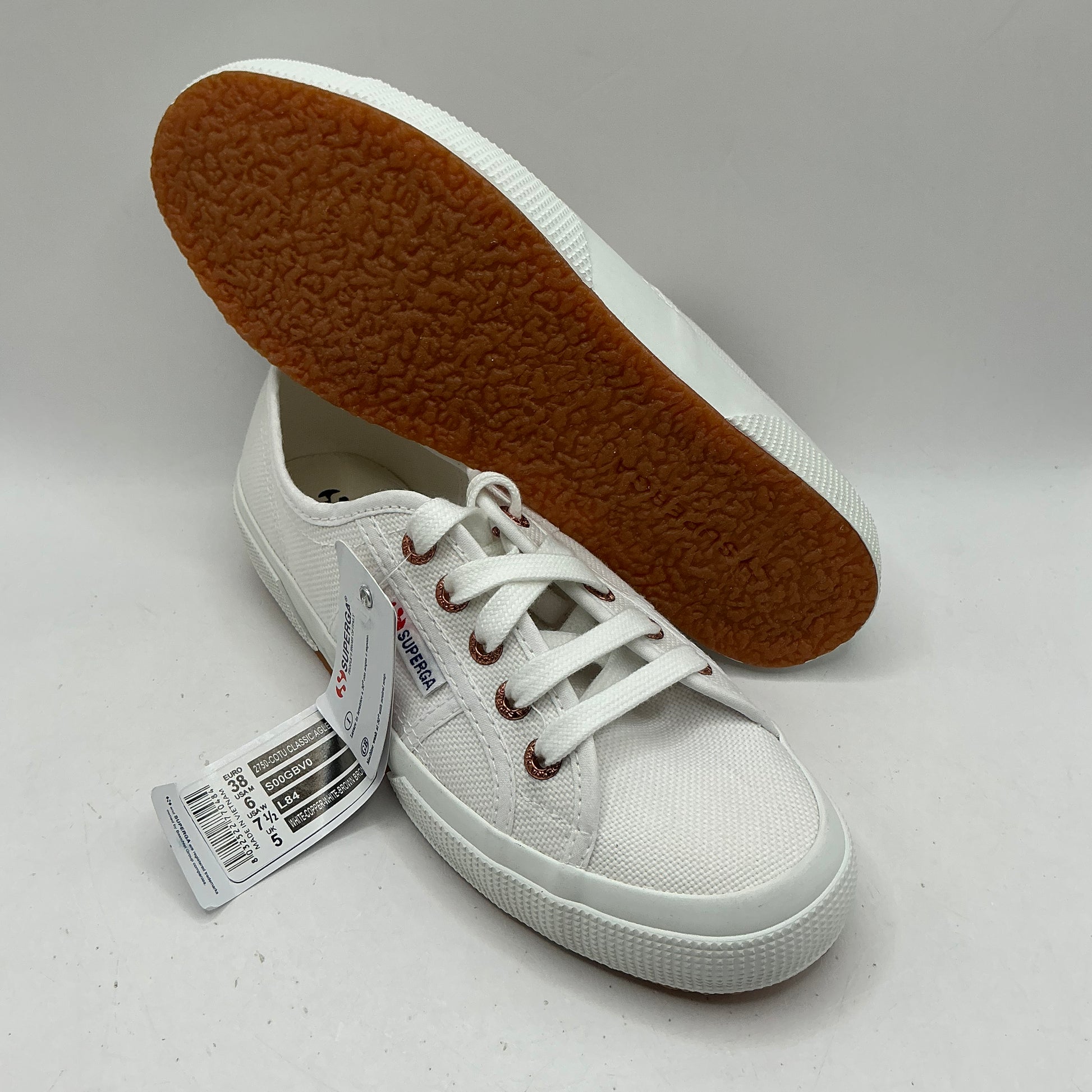 Superga 2750 white canvas trainers