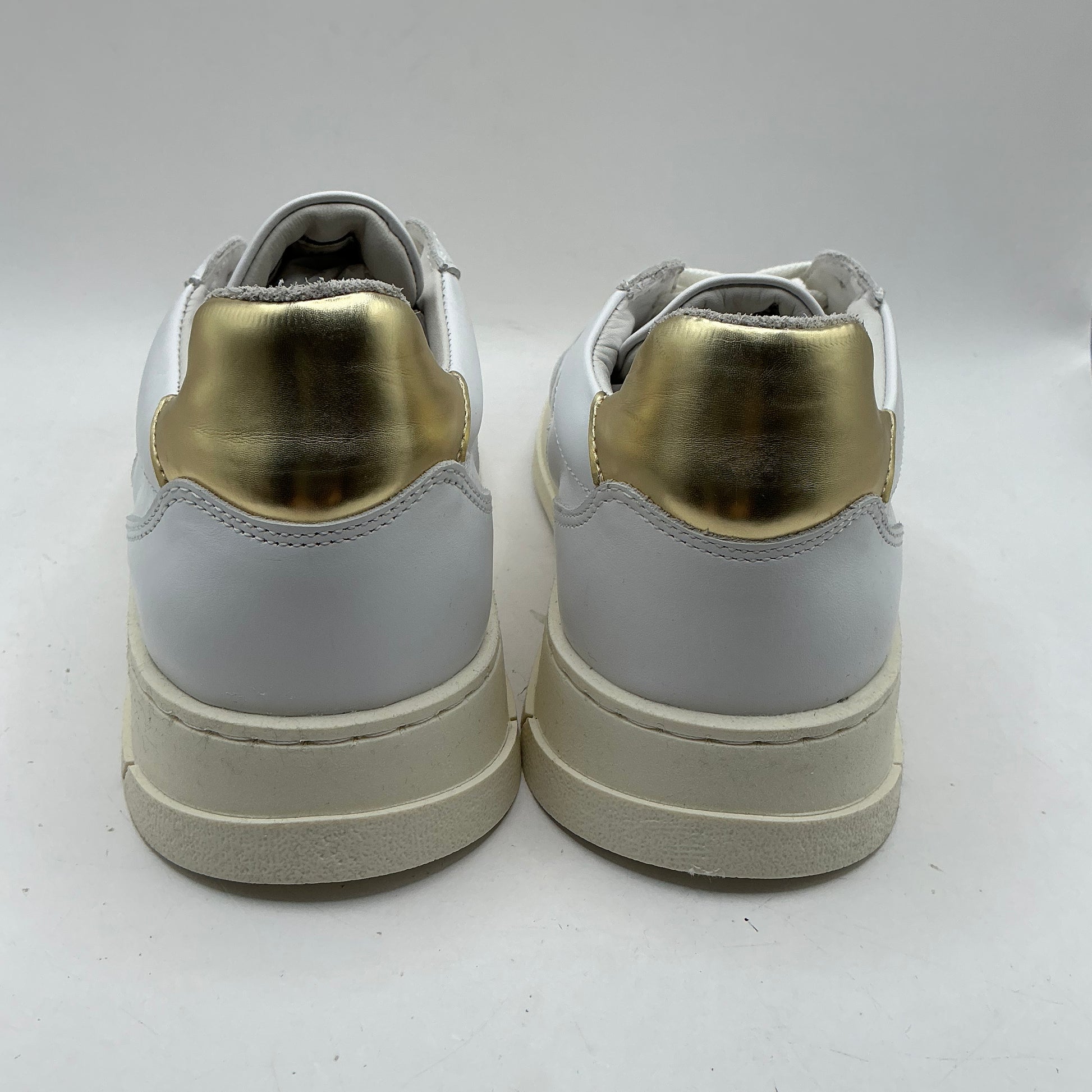 Walk London, white leather trainers