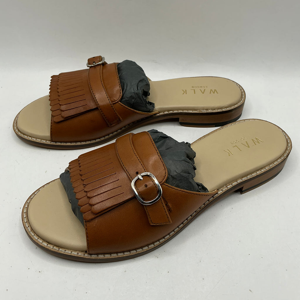 Walk London, Portofino brown leather mules