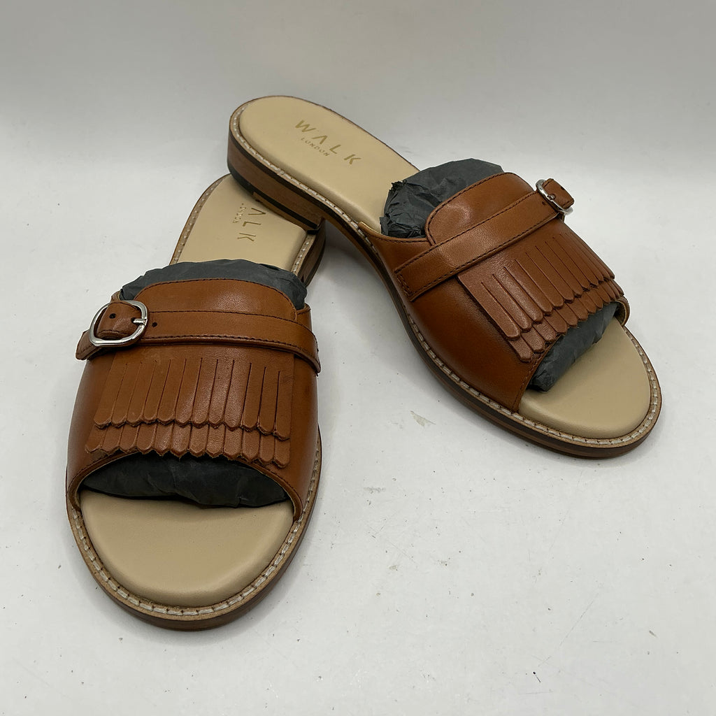 Walk London, Portofino brown leather mules