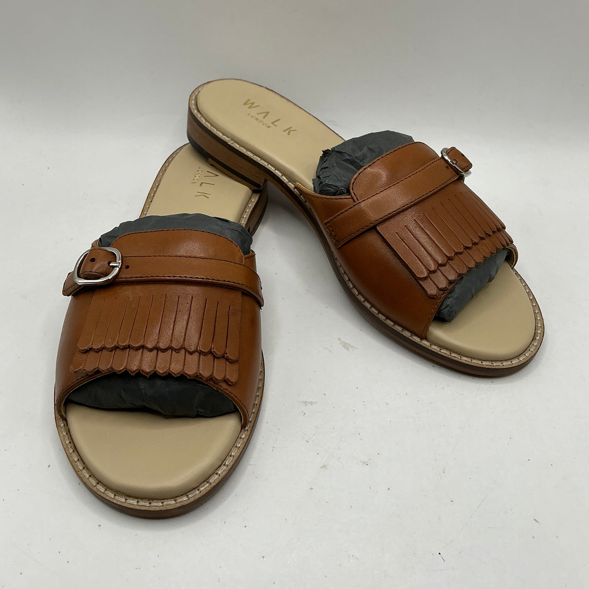 Walk London, Portofino brown leather mules