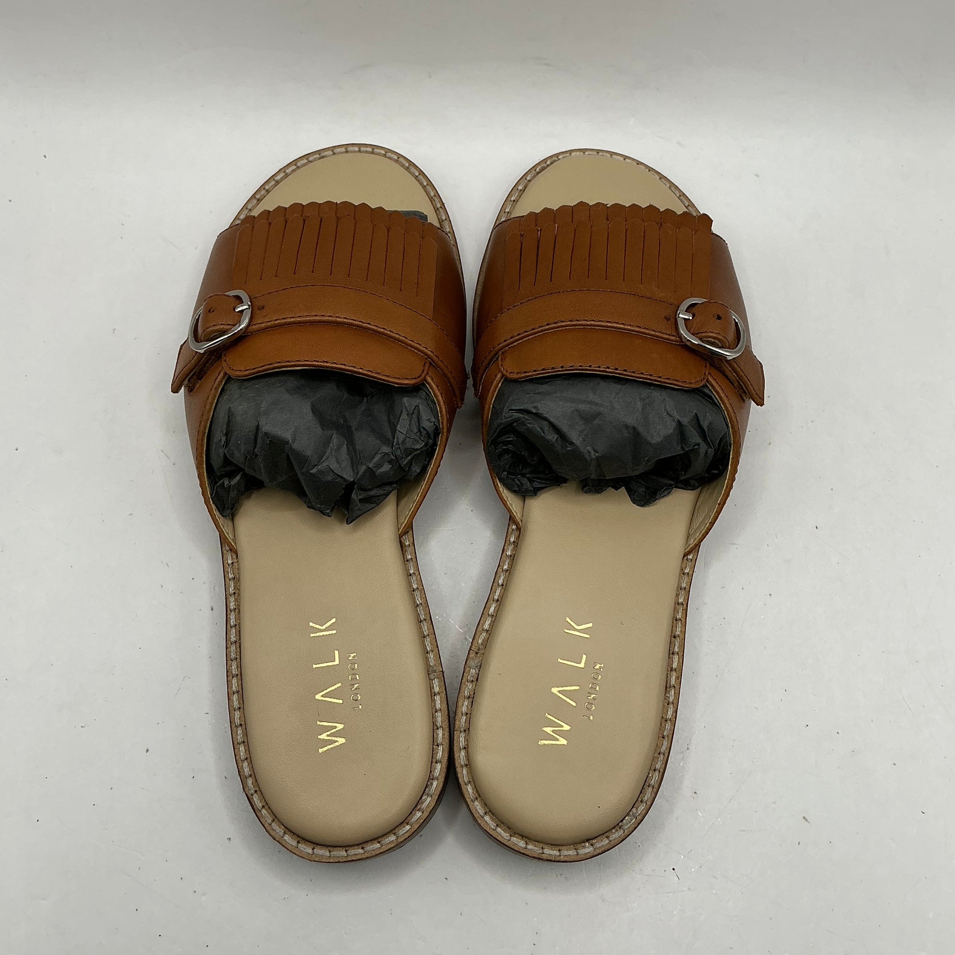 Walk London, Portofino brown leather mules