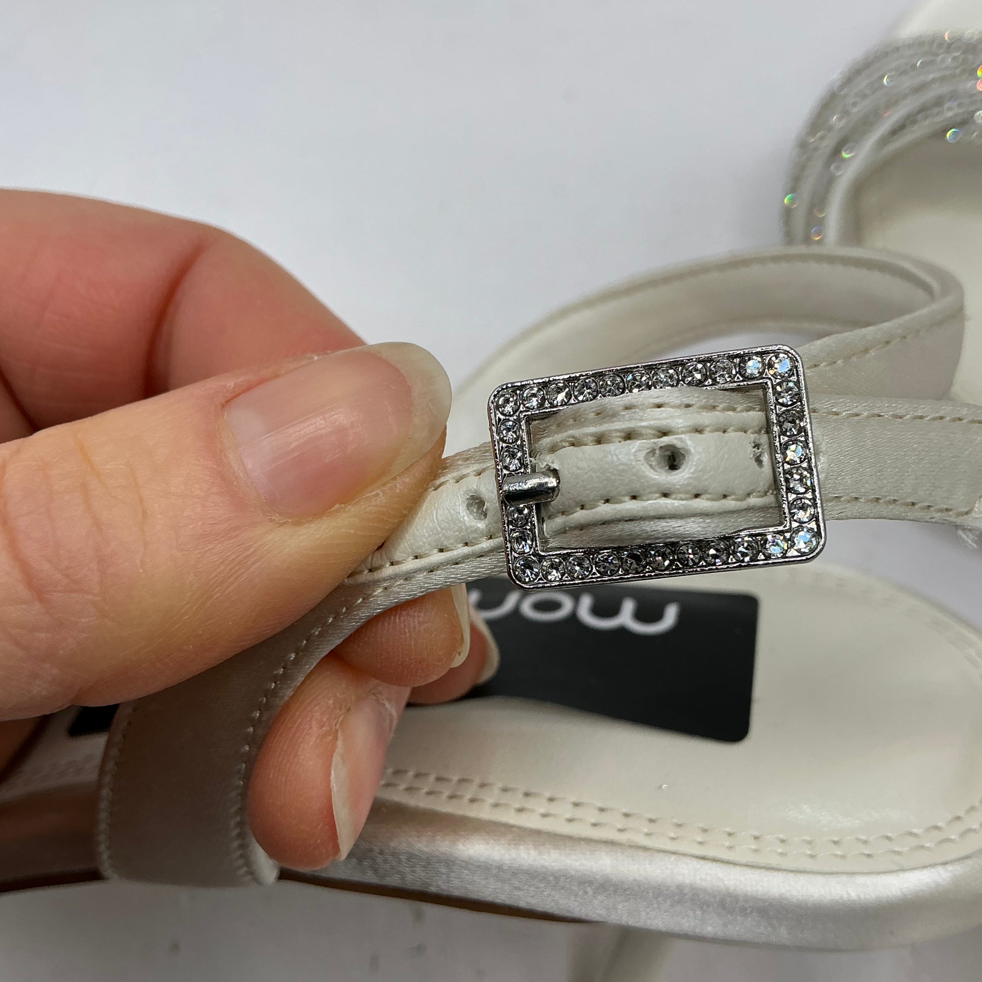 Ivory Satin Bridal Shoes with Diamanté and Pearl style embellishments, wedding, bridesmaid