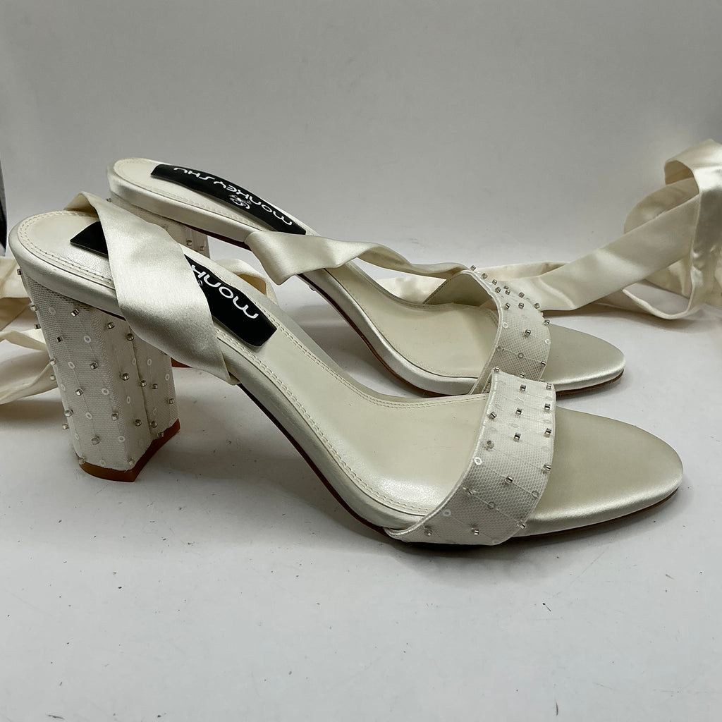 Ivory Satin Bridal Shoes With Embellishments, Bridesmaid, Wedding