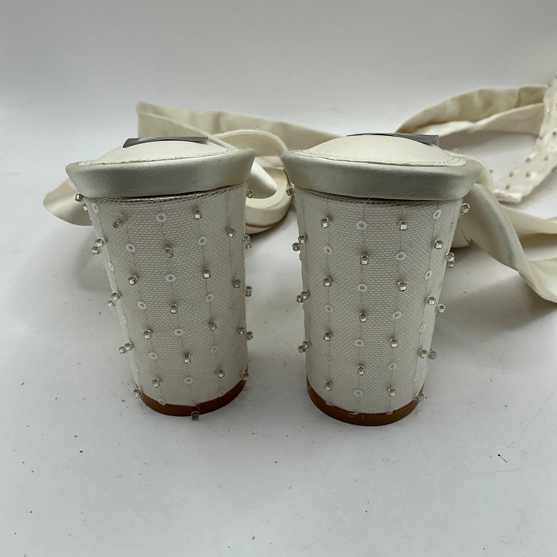 Ivory Satin Bridal Shoes With Embellishments, Bridesmaid, Wedding