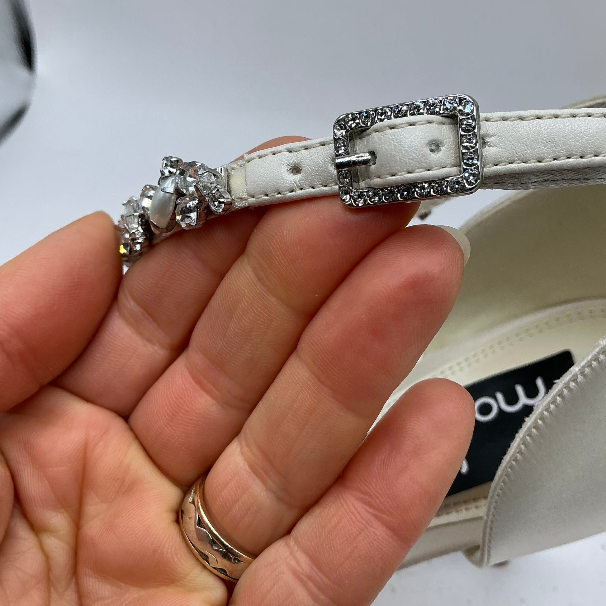 Ivory Satin Bridal Shoes, with Crystal and Pearl style embellishments, wedding, Bridesmaid