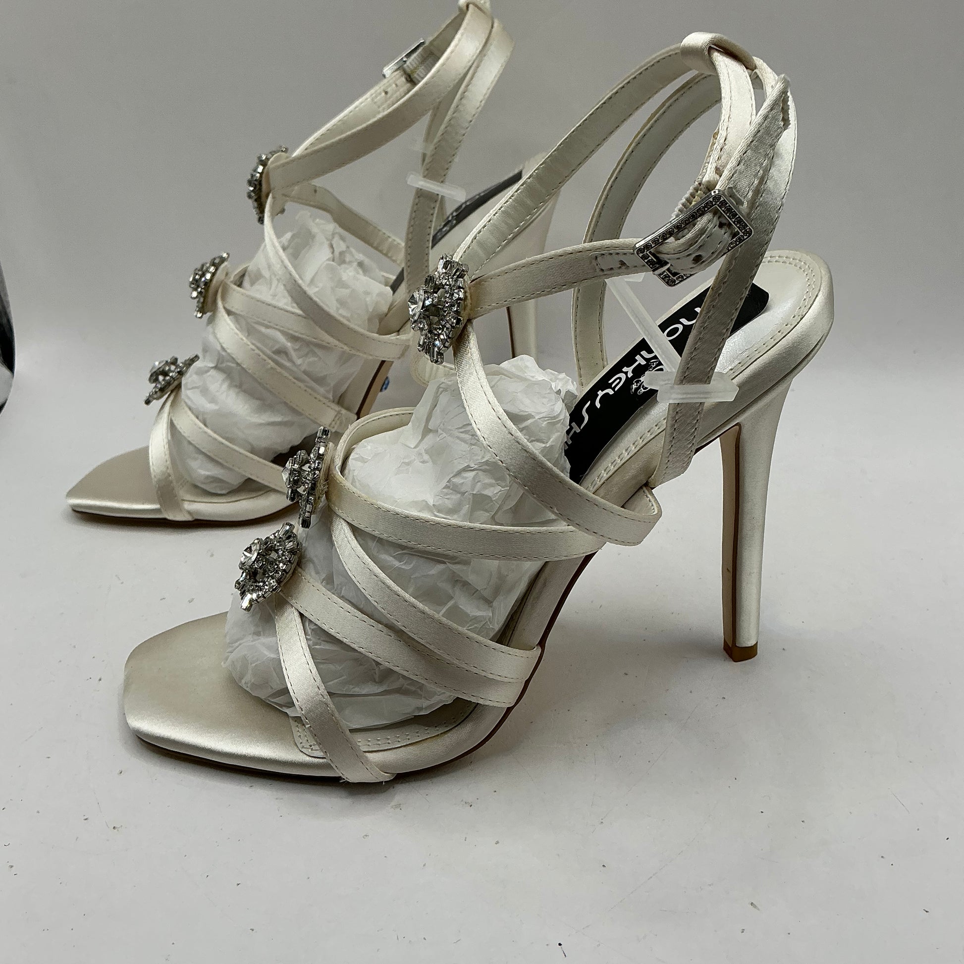 Ivory Satin Wedding Shoes, with Crystal embellishments, Wedding, Bridesmaid