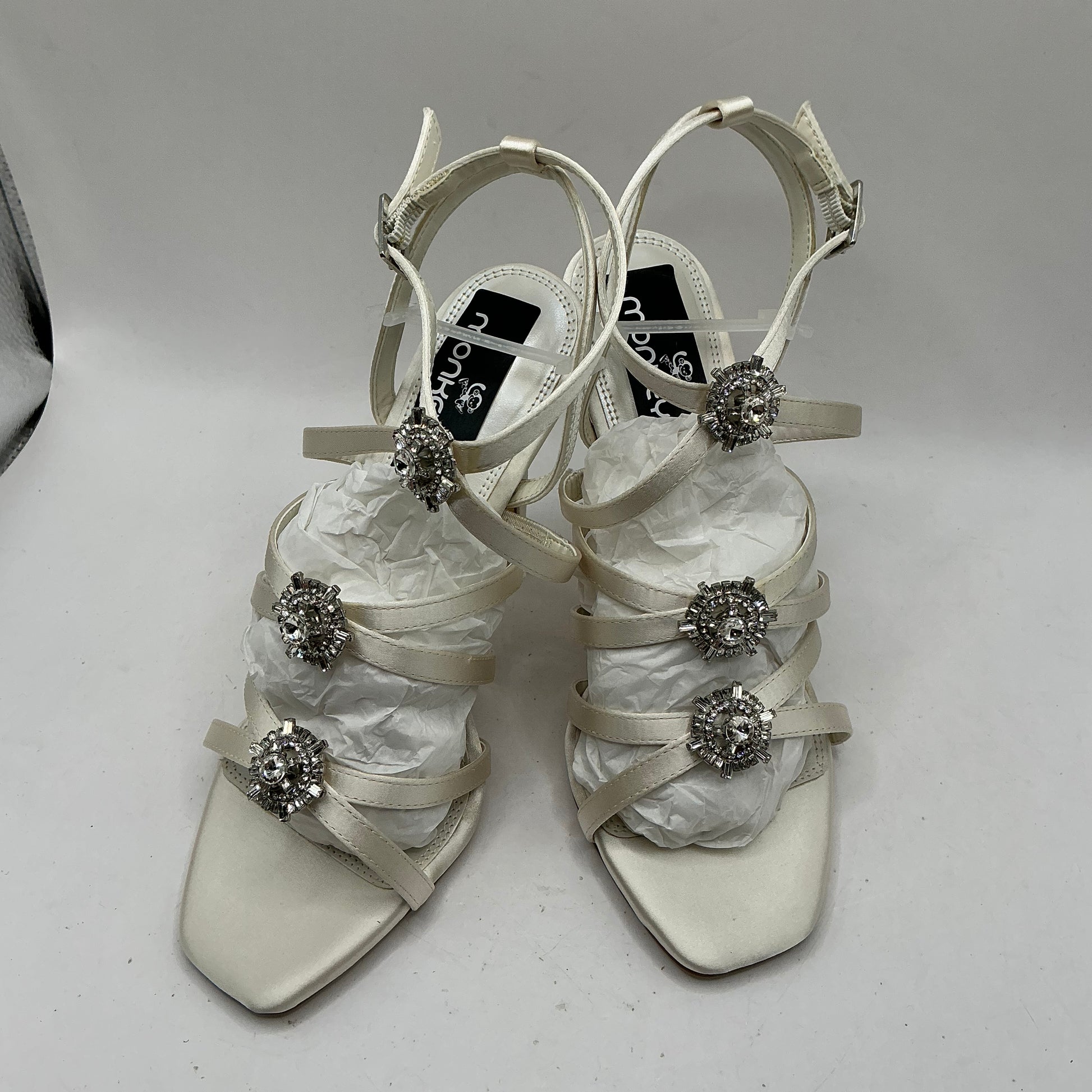 Ivory Satin Wedding Shoes, with Crystal embellishments, Wedding, Bridesmaid