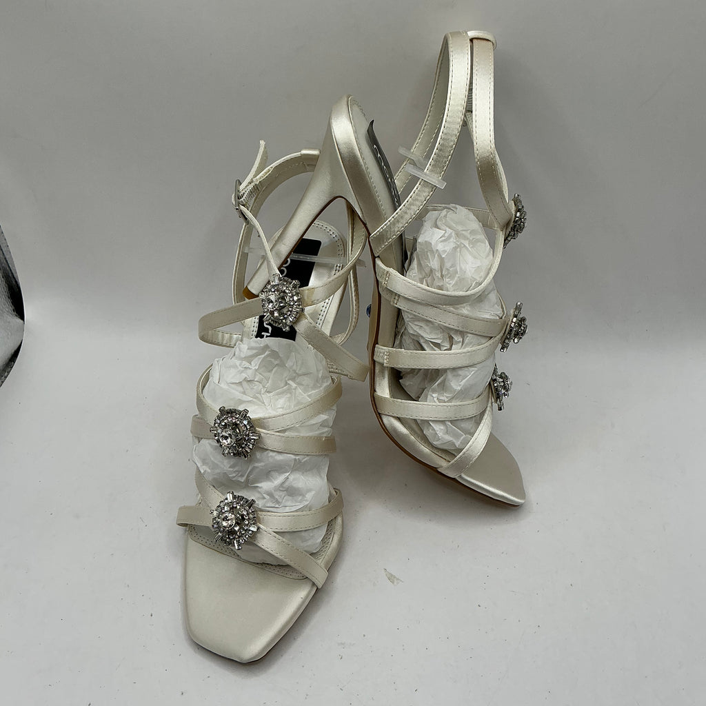 Ivory Satin Wedding Shoes, with Crystal embellishments, Wedding, Bridesmaid