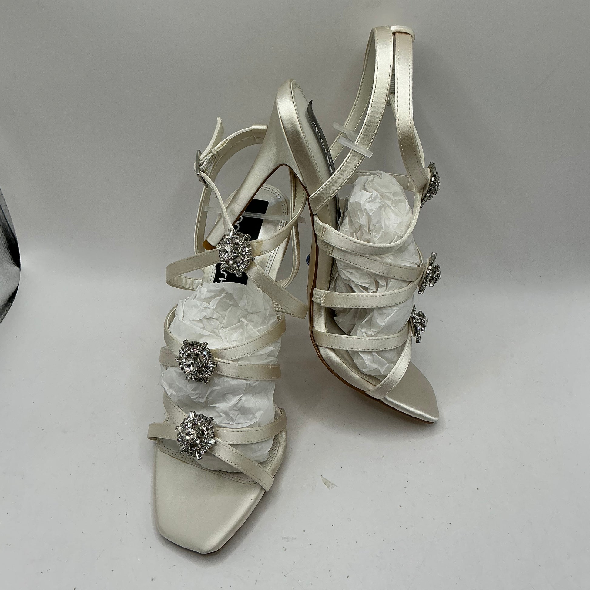 Ivory Satin Wedding Shoes, with Crystal embellishments, Wedding, Bridesmaid