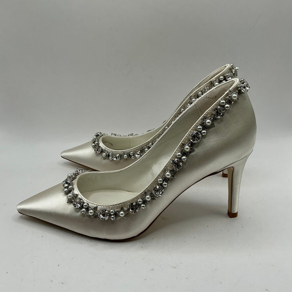 Ivory Satin Bridal Shoes, With Sparkling Embellishment, Wedding, Bridesmaid