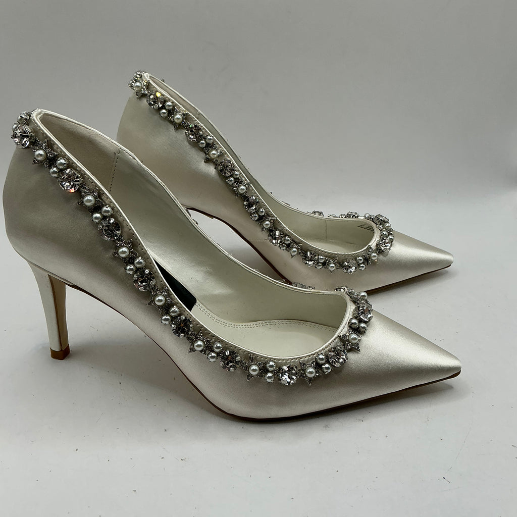 Ivory Satin Bridal Shoes, With Sparkling Embellishment, Wedding, Bridesmaid