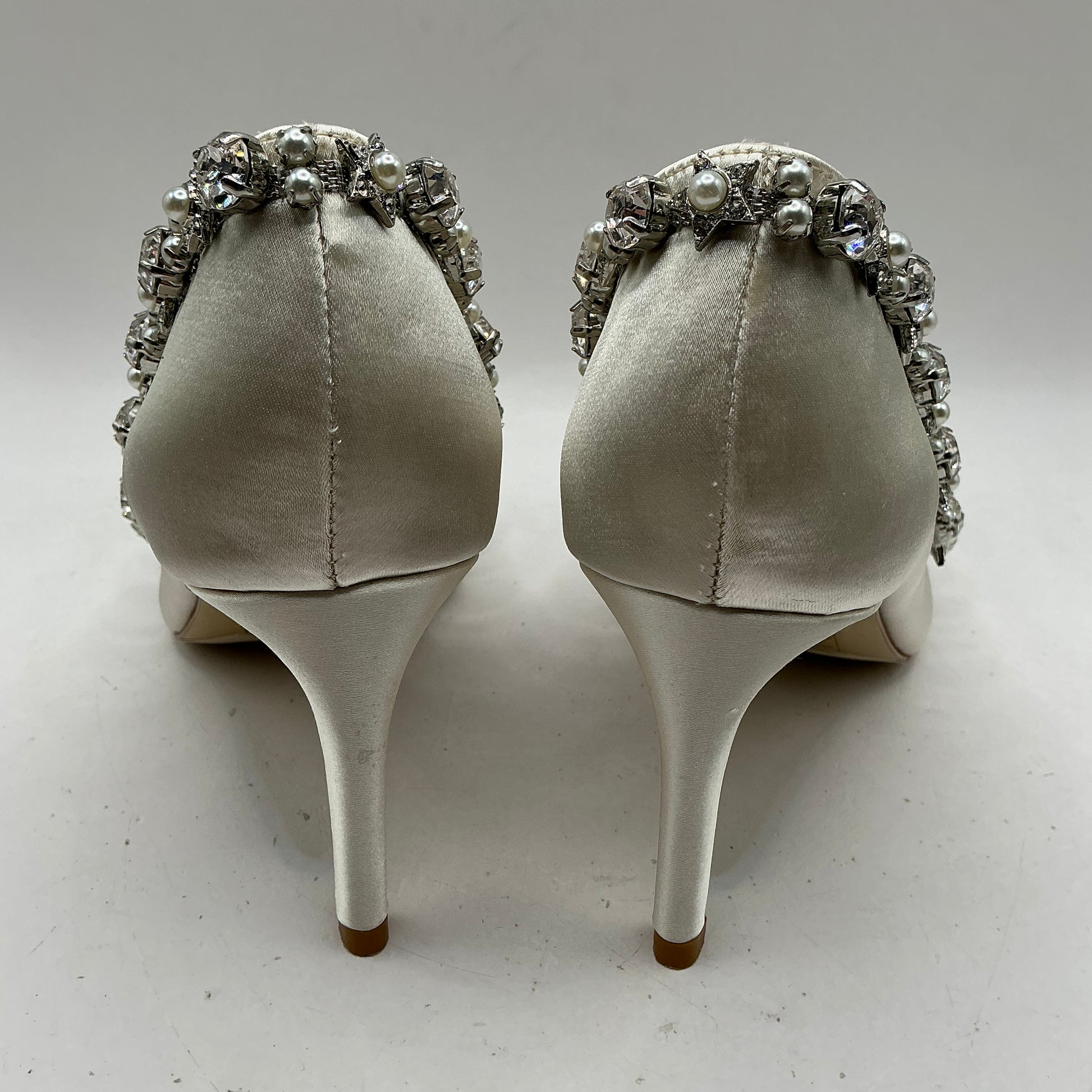 Ivory Satin Bridal Shoes, With Sparkling Embellishment, Wedding, Bridesmaid