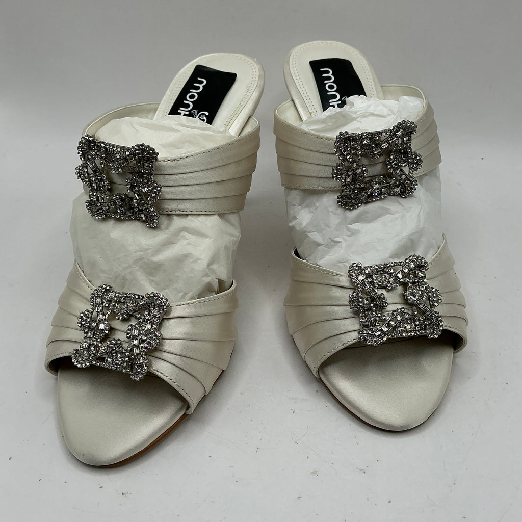 Ivory Satin Bridal Shoes with Crystal Embellishments, Wedding, Bridesmaid