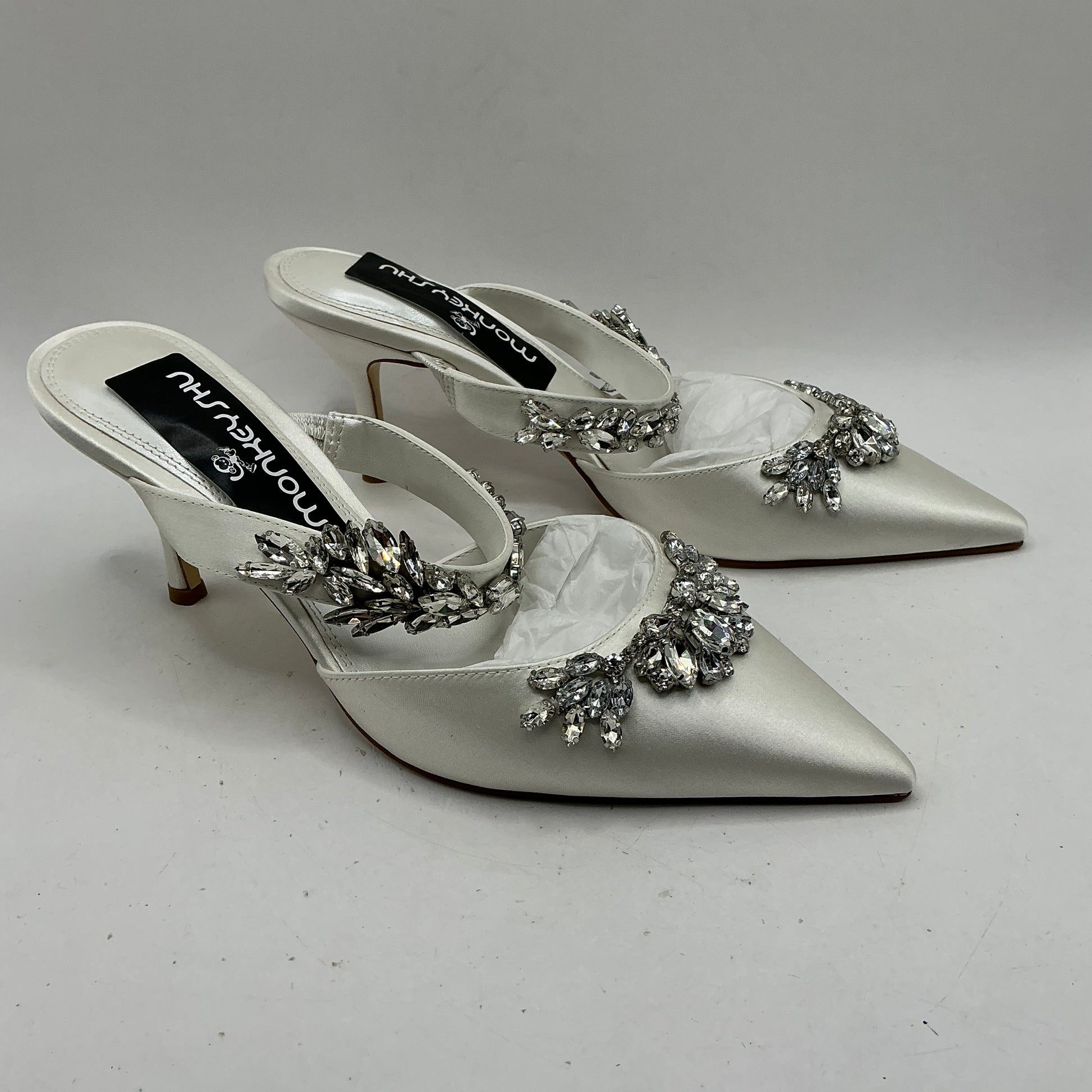 Ivory satin embellished Bridal shoes, Wedding, Bridesmaid