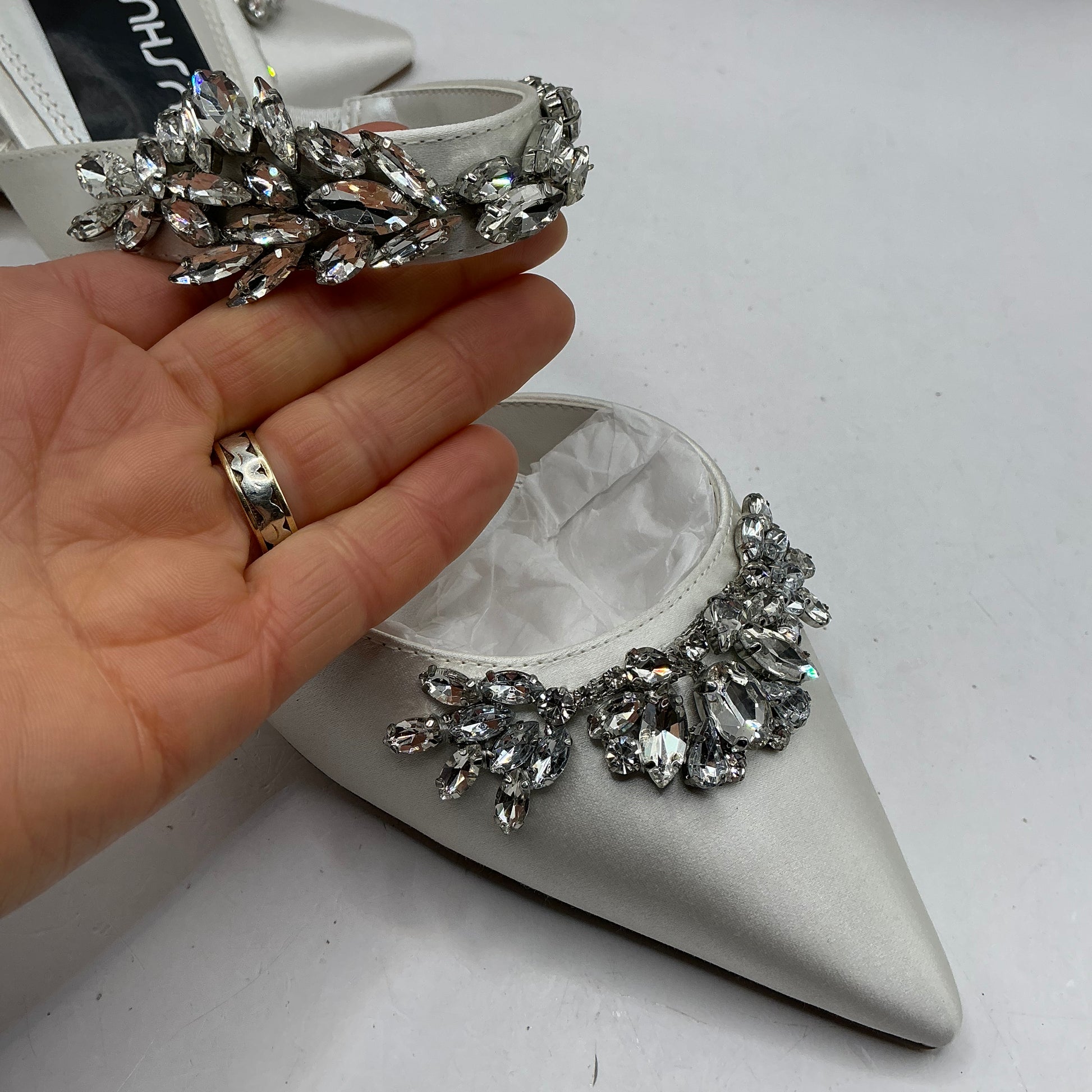 Ivory satin embellished Bridal shoes, Wedding, Bridesmaid