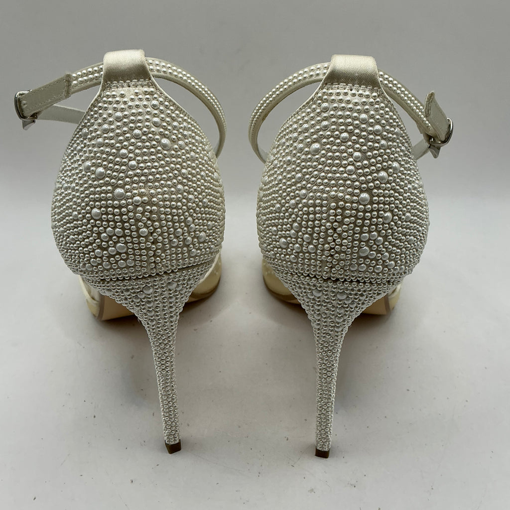 Ivory Satin and Embellished Mesh Bridal Shoes, Wedding