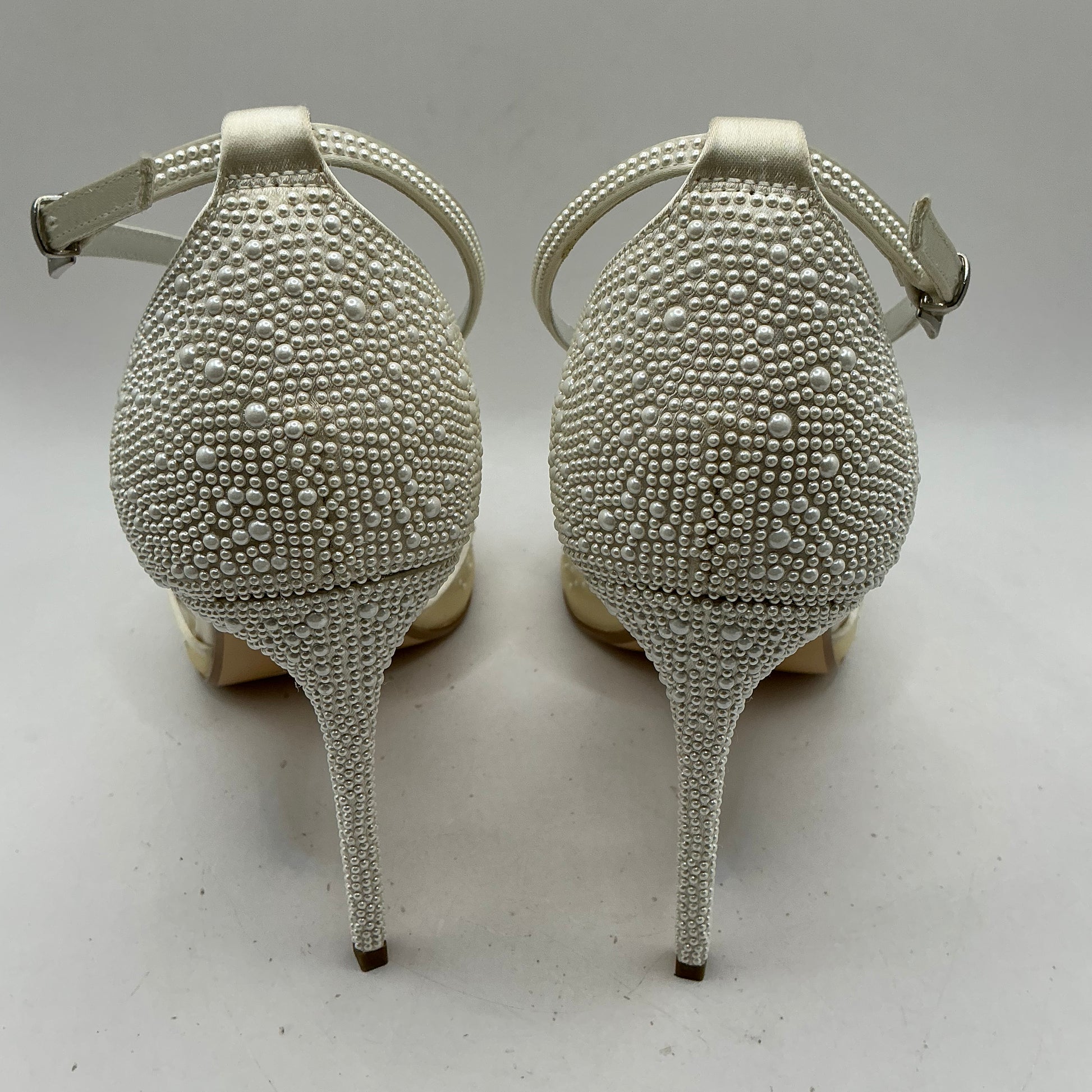 Ivory Satin and Embellished Mesh Bridal Shoes, Wedding