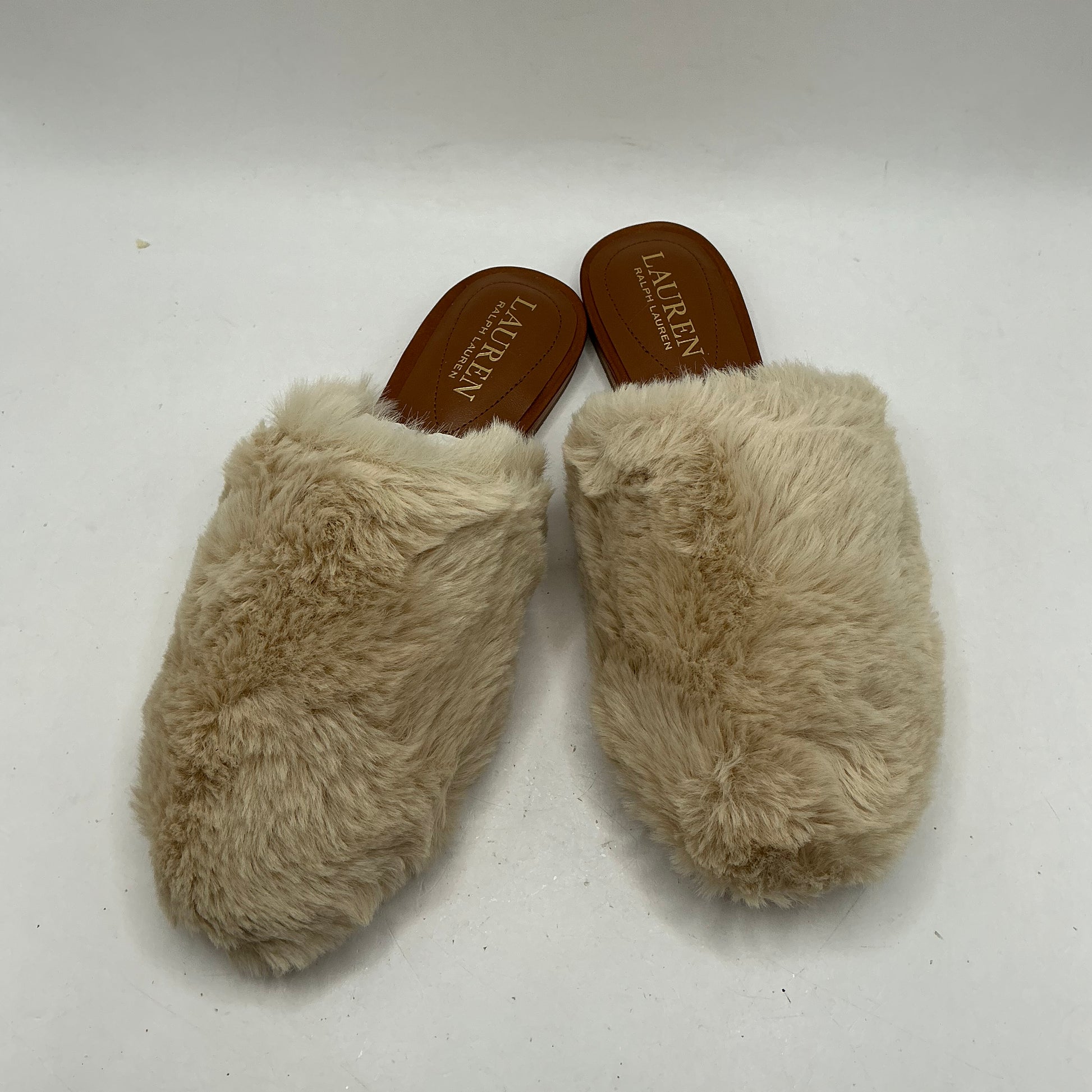 Lauren Ralph Lauren, “Sofiah” natural faux-fur flat mule
