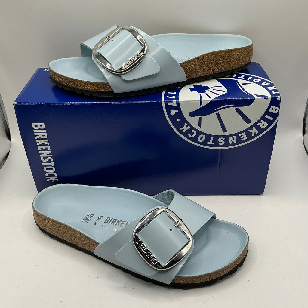 Birkenstock, Madrid Big Buckle, baby blue high shine