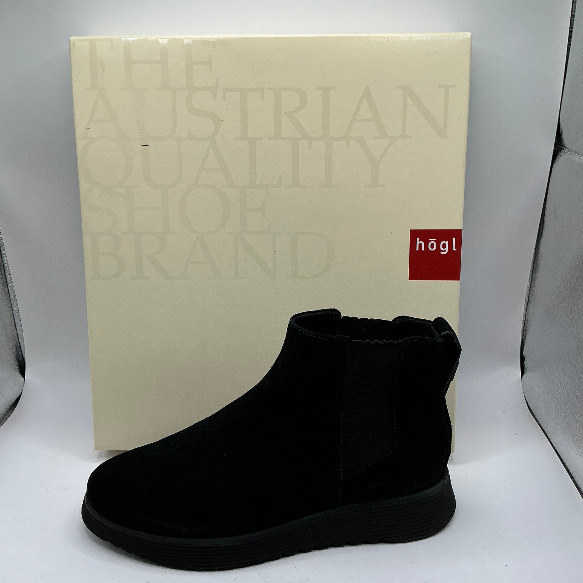 Hogl black suede ankle boots