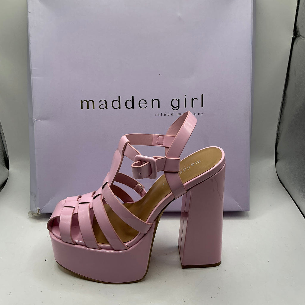 Madden Girl, Steve Madden, Crane Pink Patent Platform Fisherman Sandal