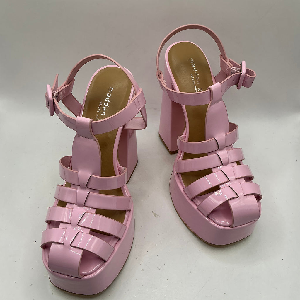 Madden Girl, Steve Madden, Crane Pink Patent Platform Fisherman Sandal