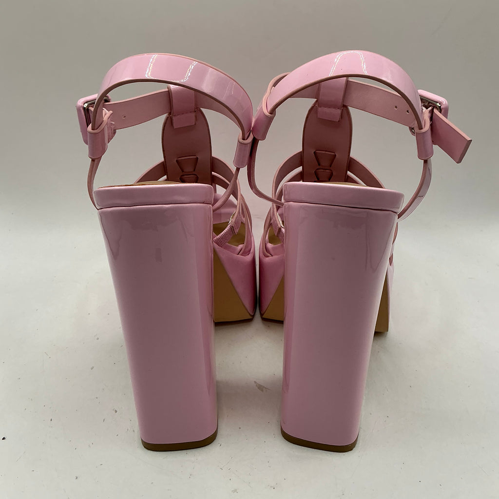 Madden Girl, Steve Madden, Crane Pink Patent Platform Fisherman Sandal