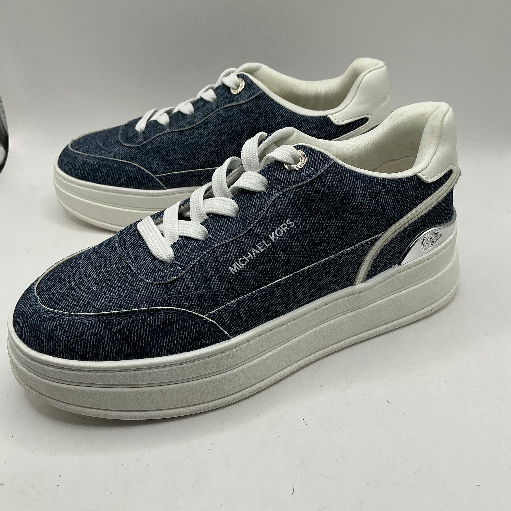 Michael Kors, Hayes denim wash platform trainers