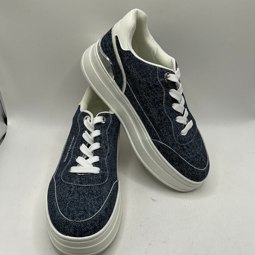 Michael Kors, Hayes denim wash platform trainers