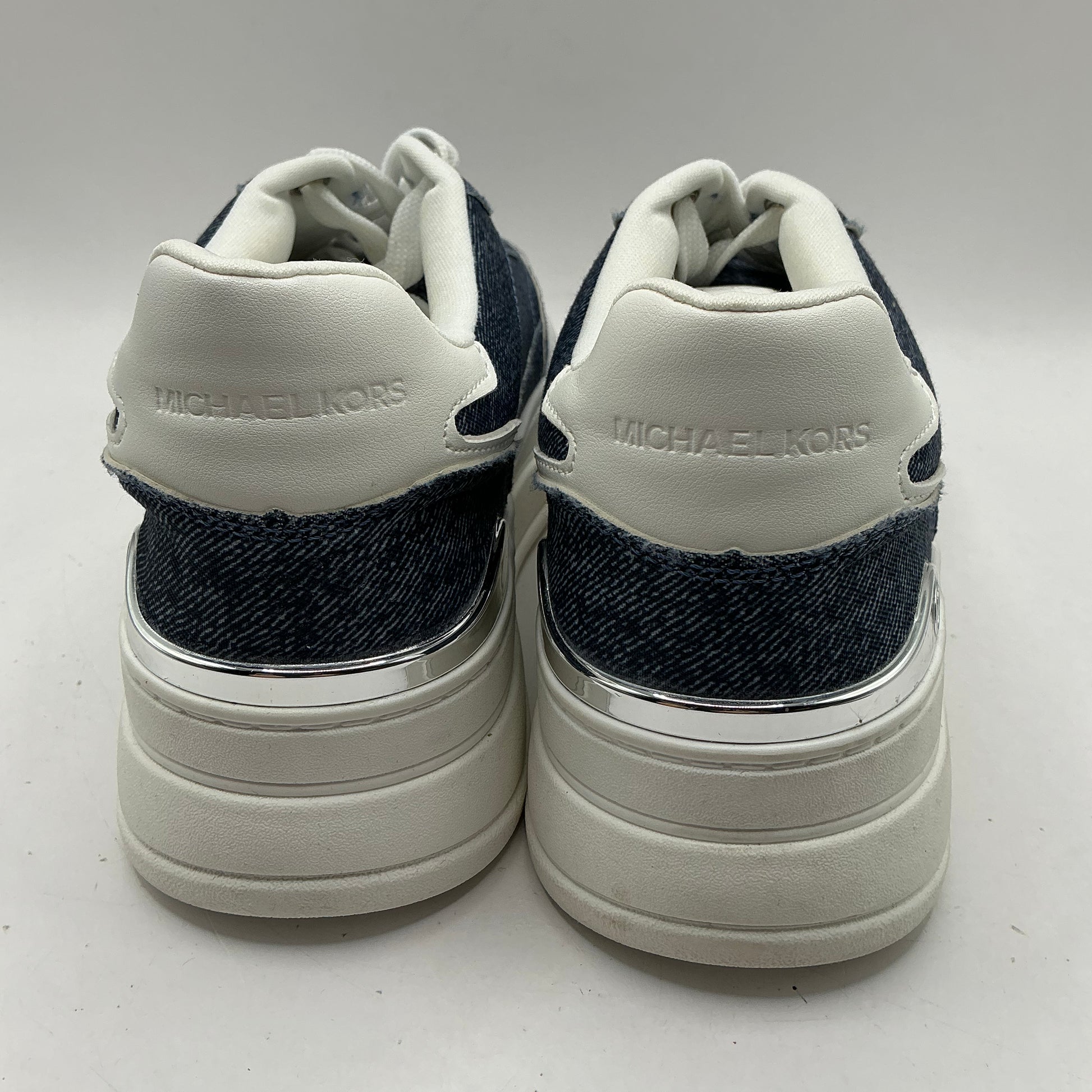 Michael Kors, Hayes denim wash platform trainers