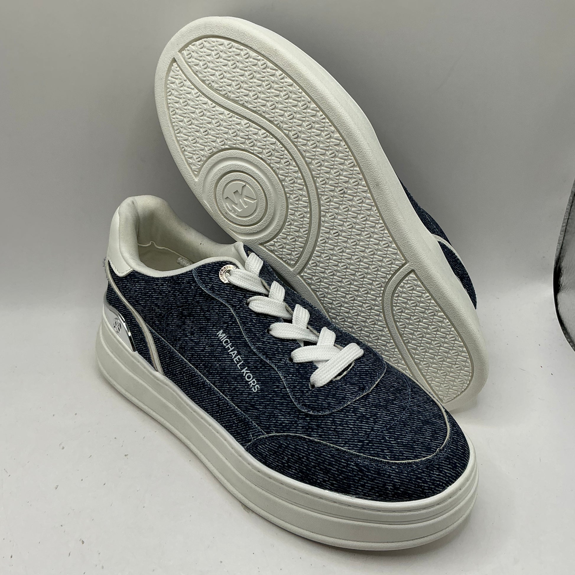 Michael Kors, Hayes denim wash platform trainers