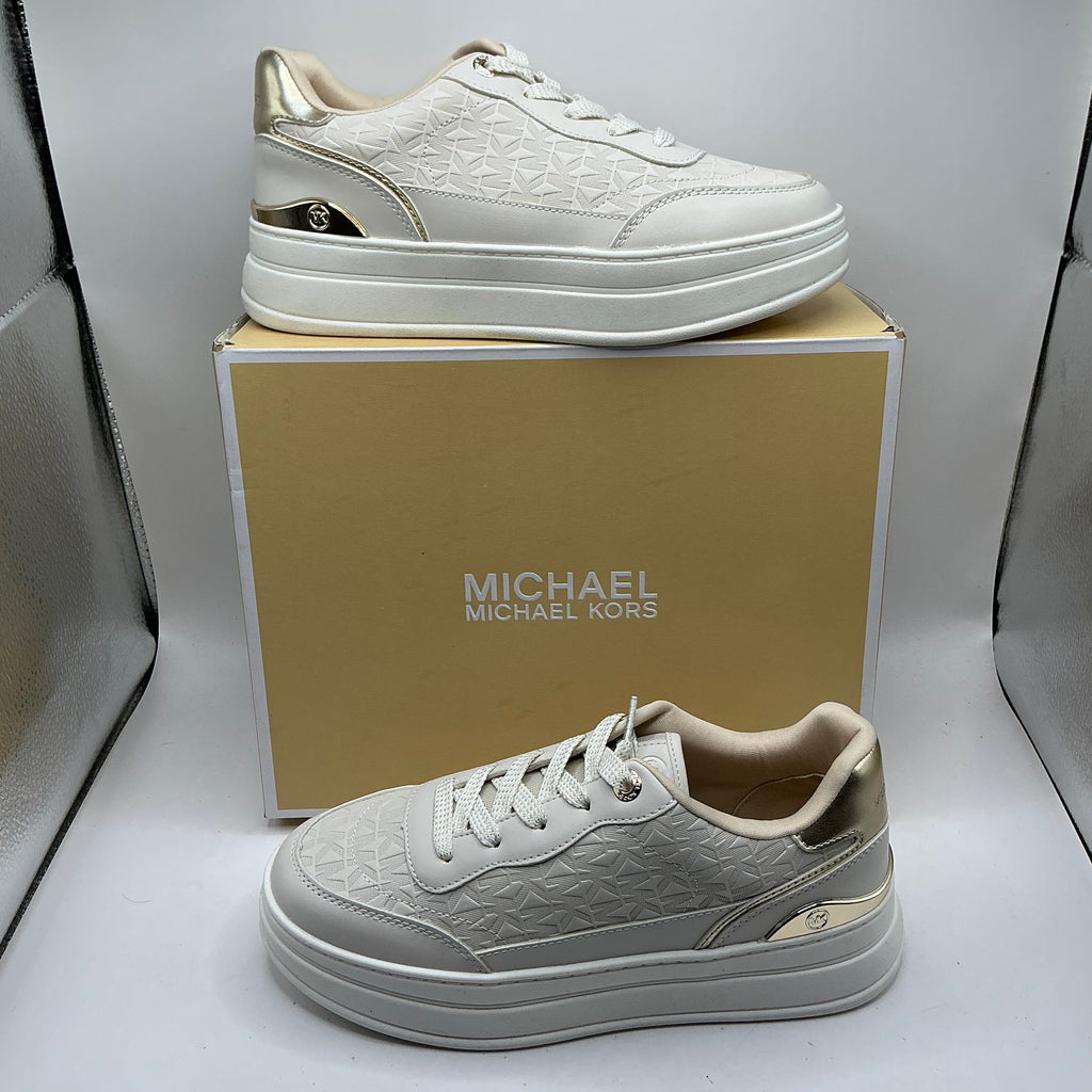 Michael Kors, Hayes signature logo platform trainers, Vanilla