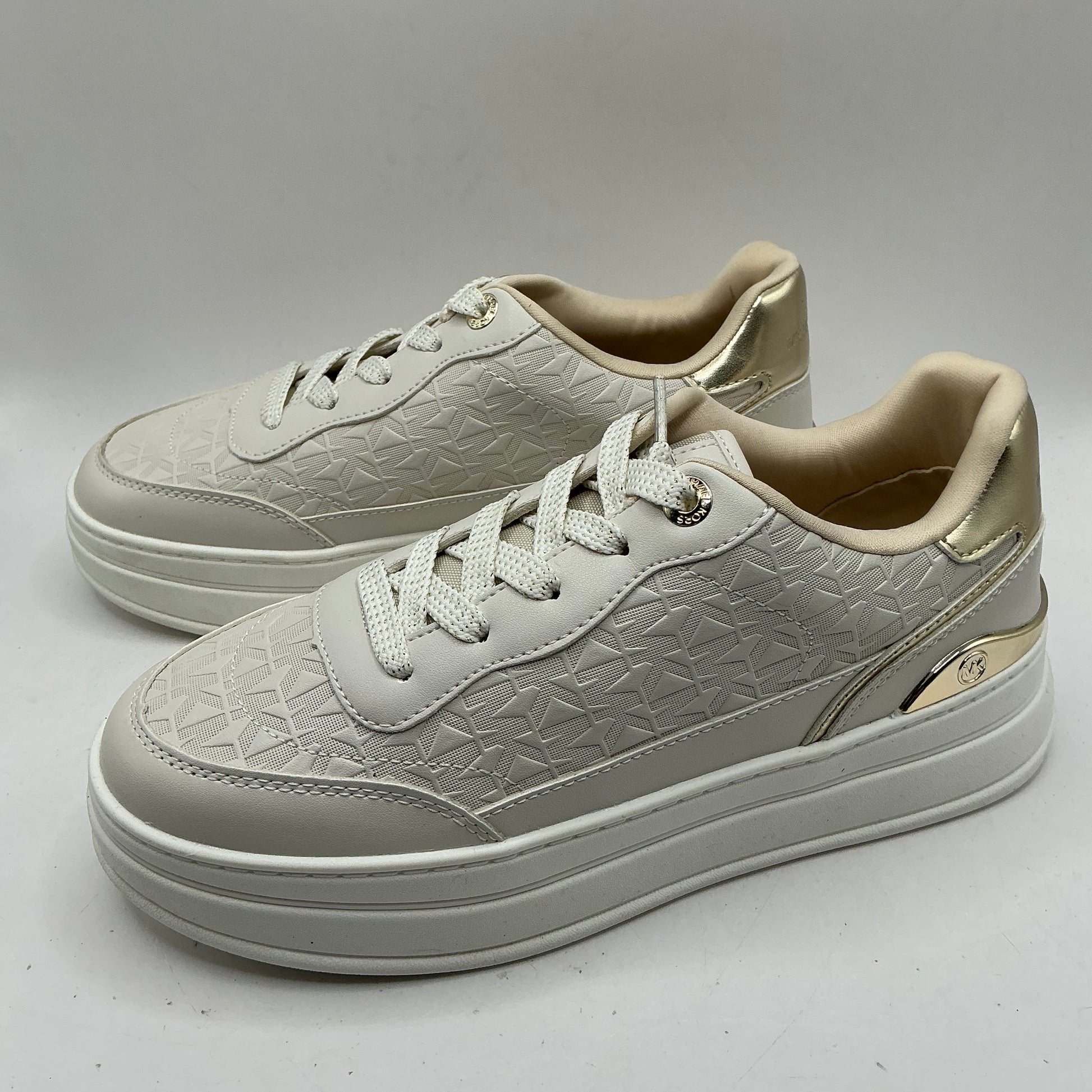 Michael Kors, Hayes signature logo platform trainers, Vanilla