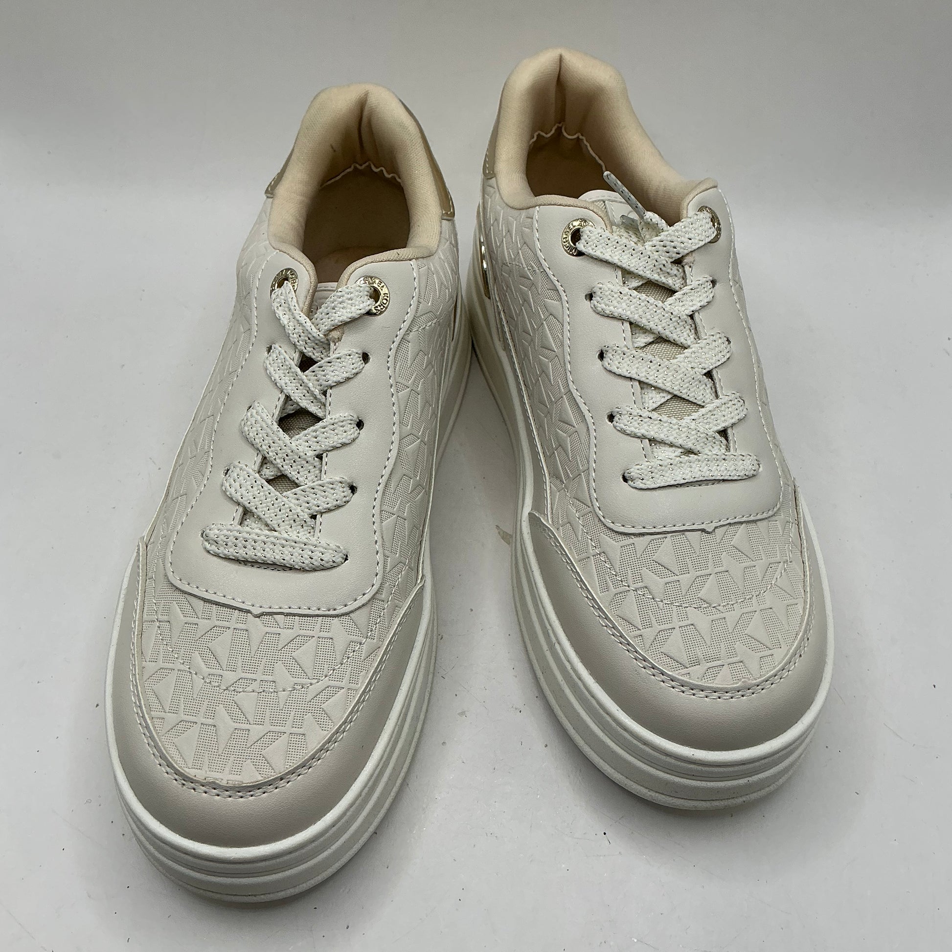 Michael Kors, Hayes signature logo platform trainers, Vanilla