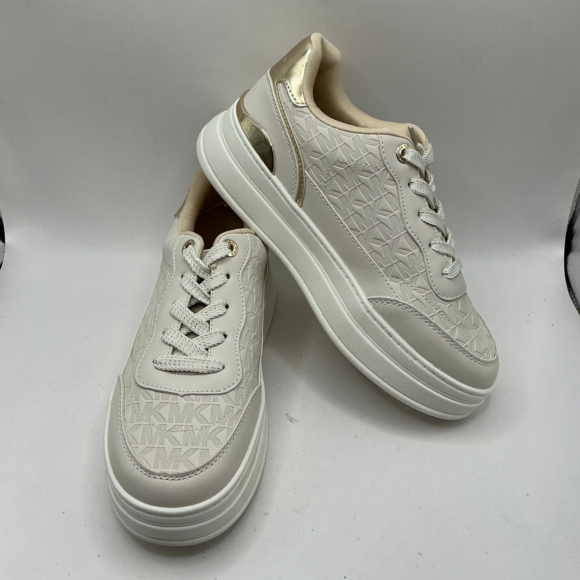 Michael Kors, Hayes signature logo platform trainers, Vanilla
