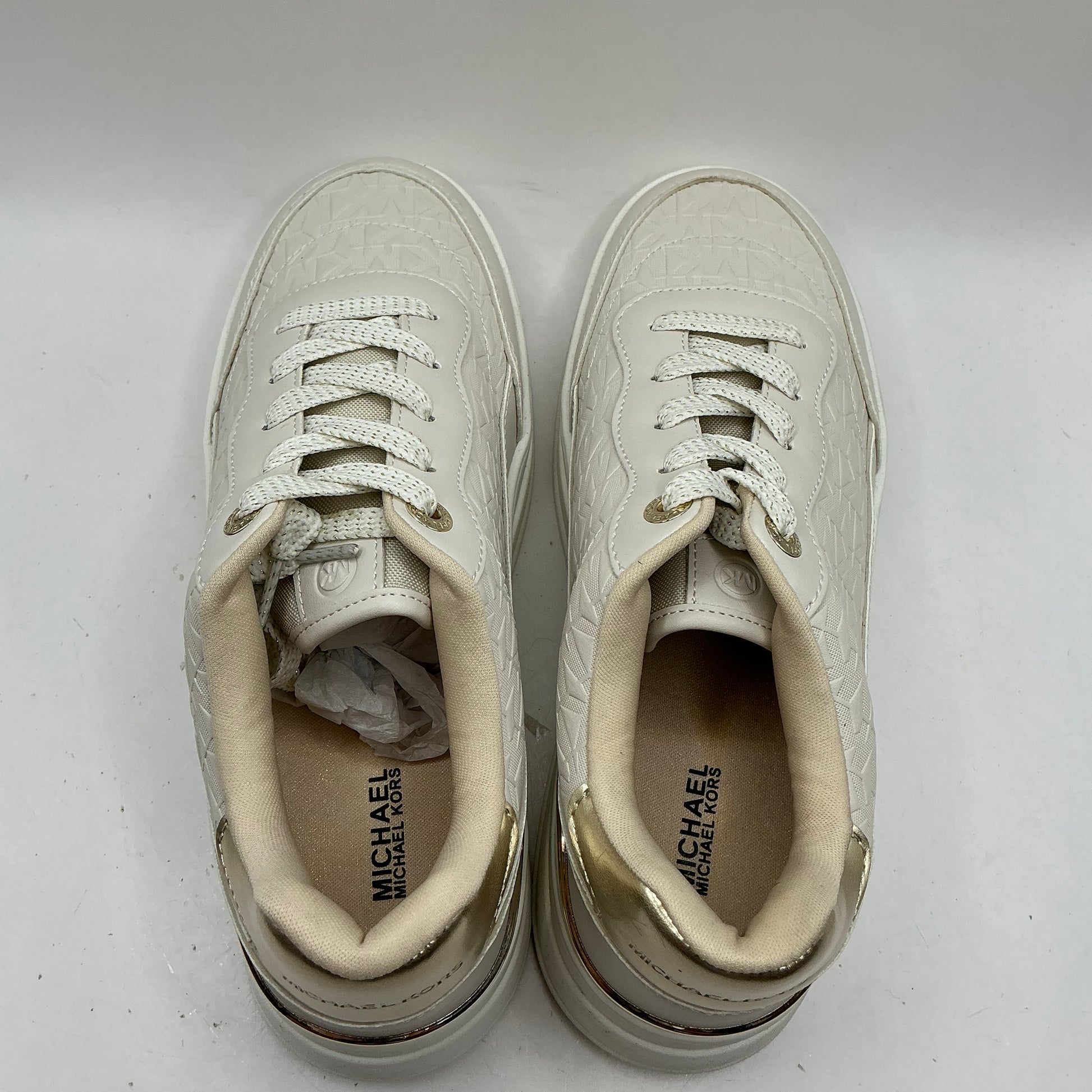 Michael Kors, Hayes signature logo platform trainers, Vanilla