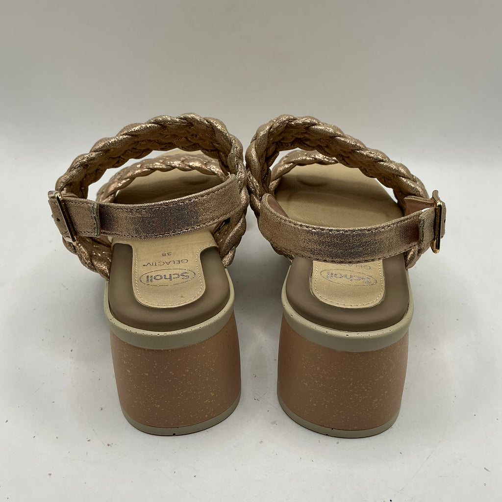 Scholl Promenade woven sandals, rose gold