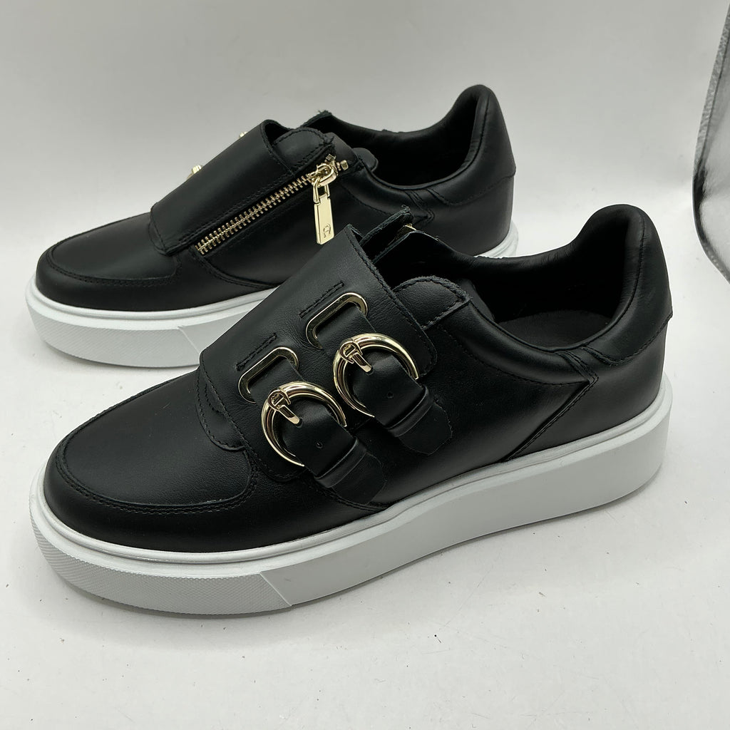 Aigner, Black Leather Trainers
