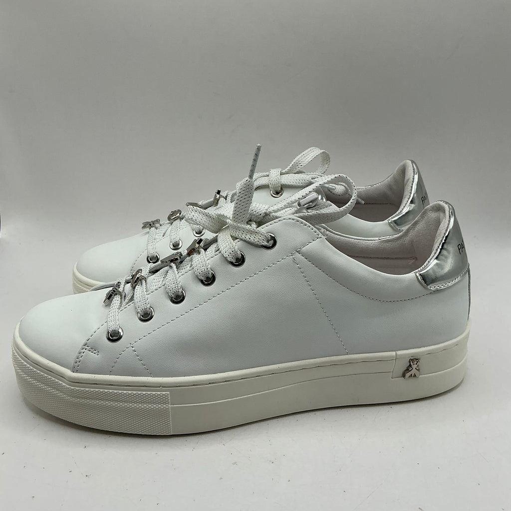 Patrizia Pepe white leather trainers with lace charms