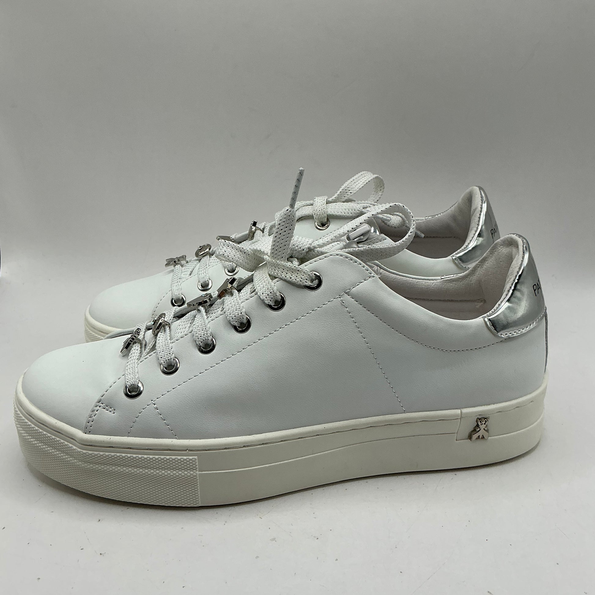Patrizia Pepe white leather trainers with lace charms