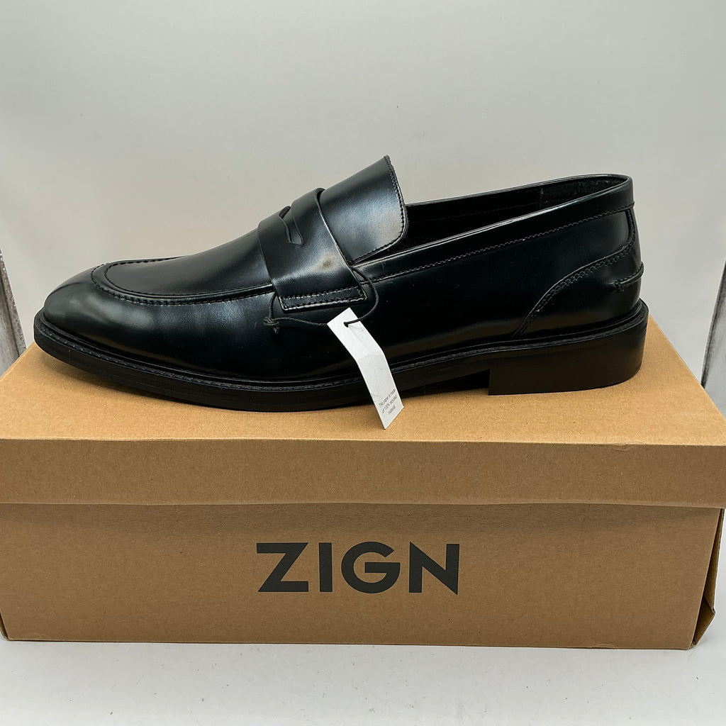 Zign black leather loafers