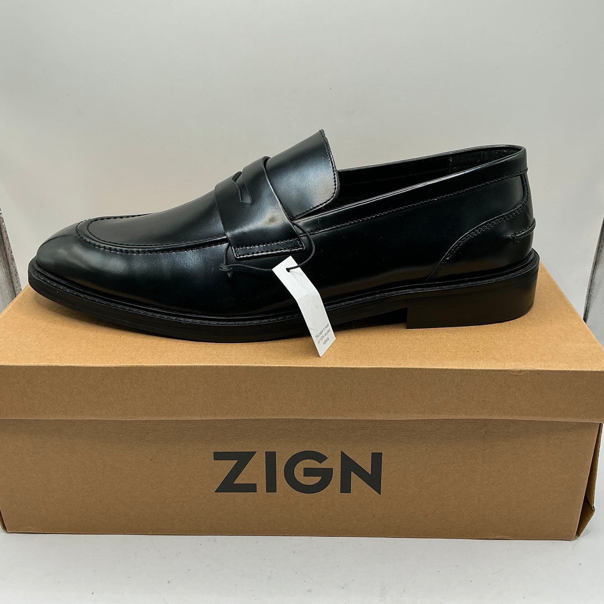 Zign black leather loafers