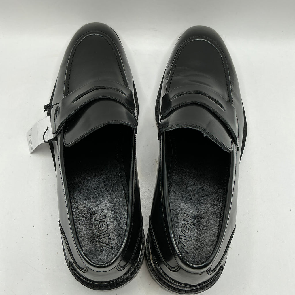 Zign black leather loafers