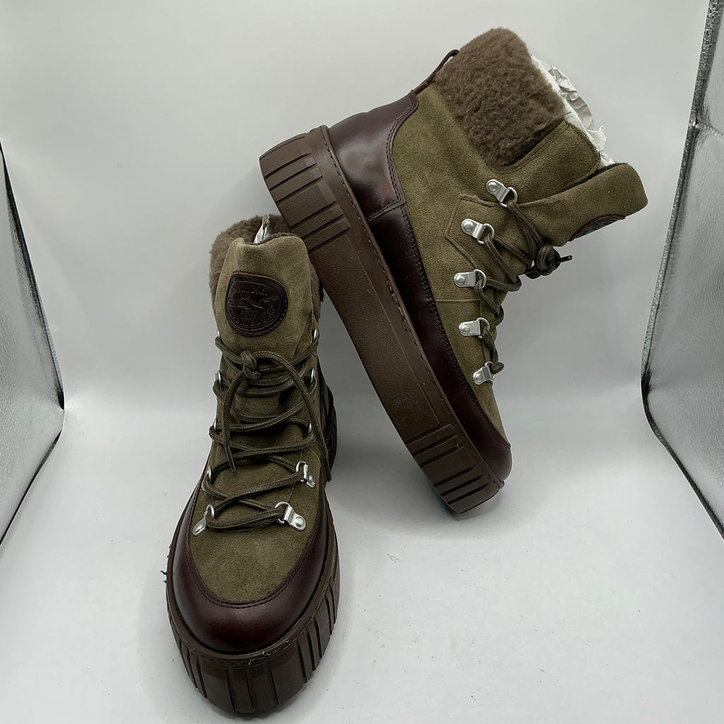 Gant, Snowmont leather and suede olive green boots