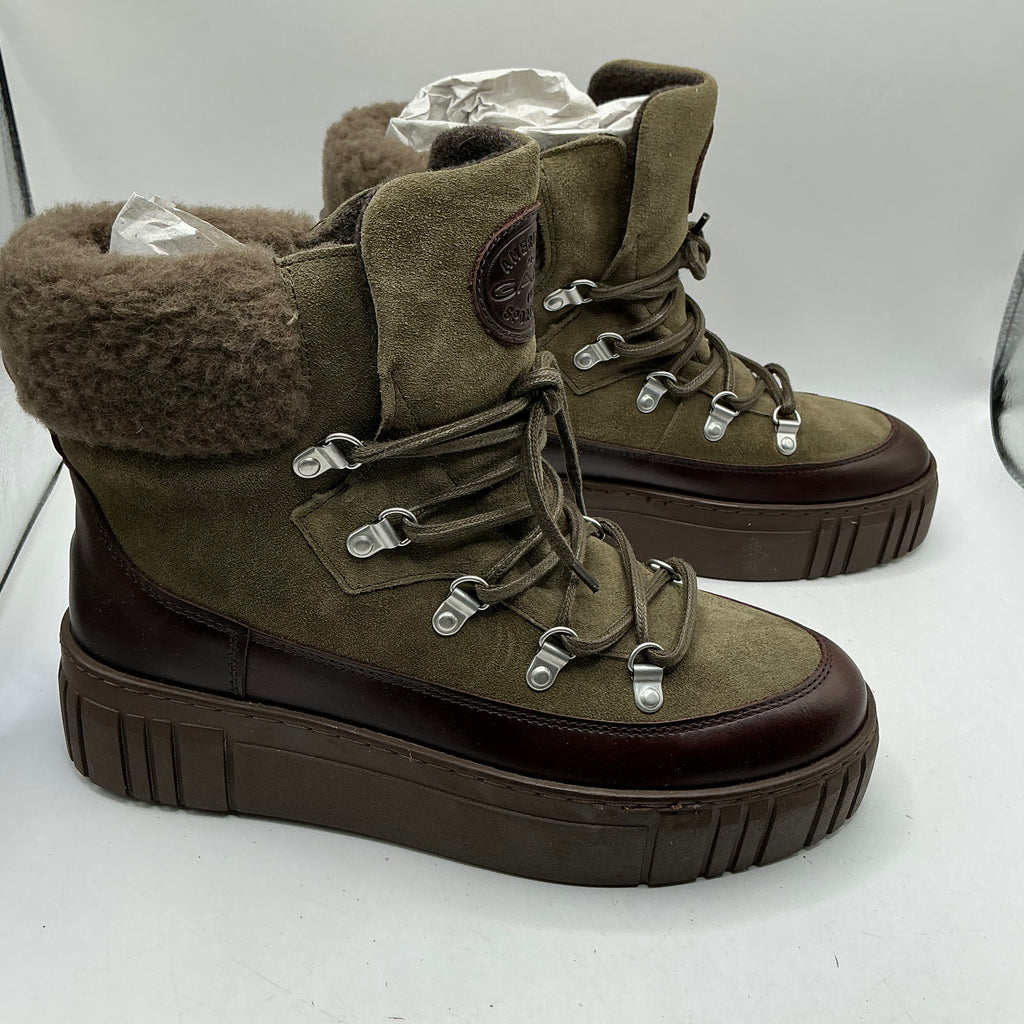 Gant, Snowmont leather and suede olive green boots