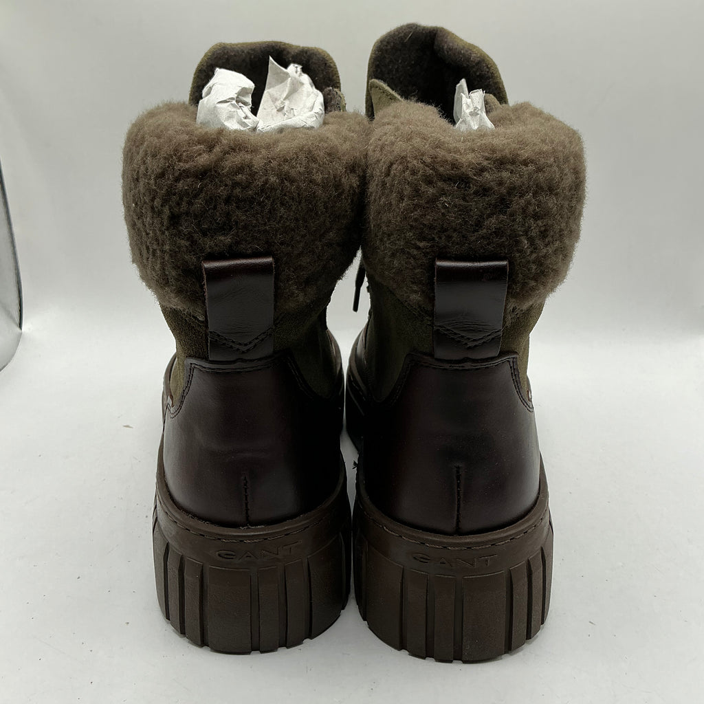 Gant, Snowmont leather and suede olive green boots