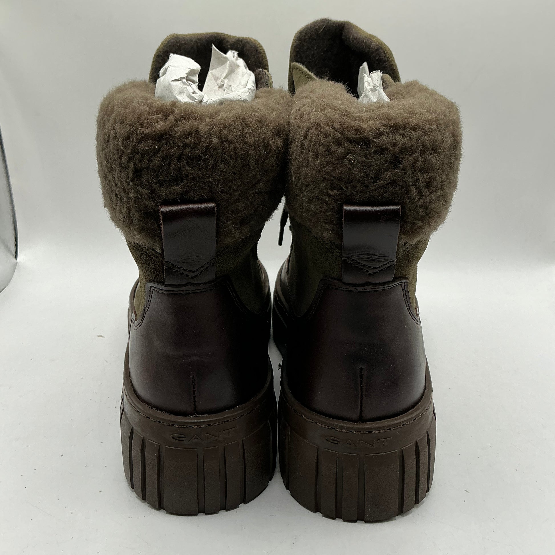 Gant, Snowmont leather and suede olive green boots